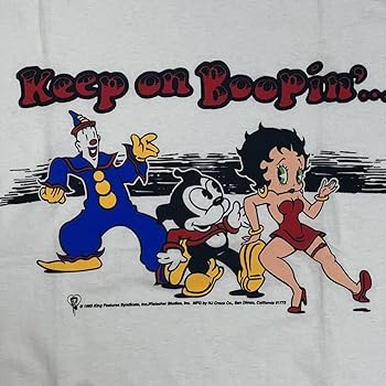 アメリカ製ベティ・ブープ イラスト Tシャツ USA製 93年 BETTY BOOP Print S/S Tee 白 L 90s ベティーブープ